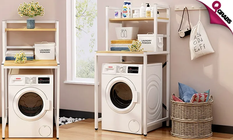 DIY 2-Tier Washing Machine Storage Shelf!